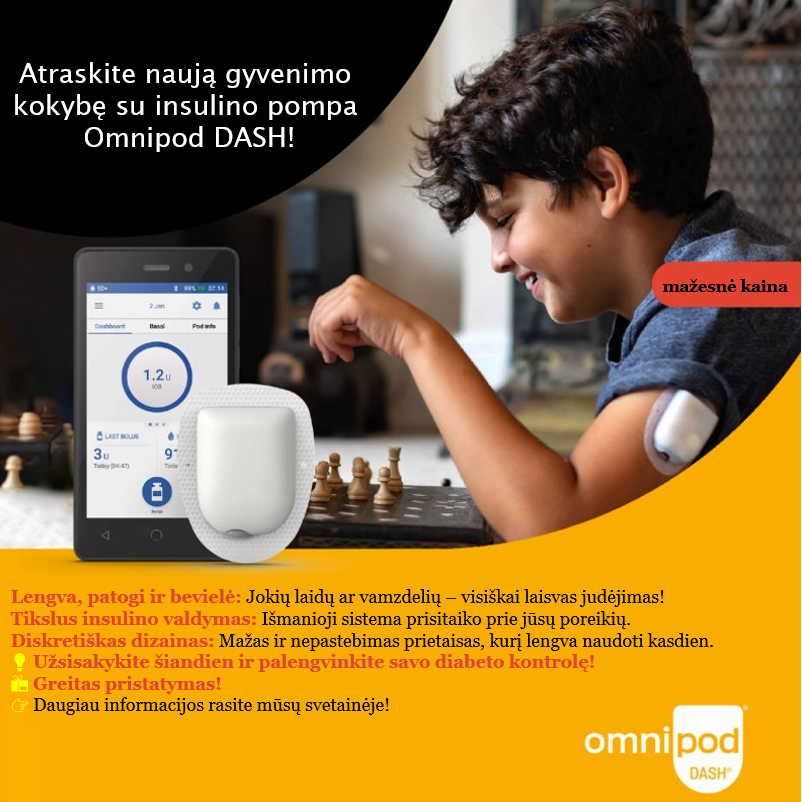 Sumažinta Omnipod DASH insulino pompos kaina!